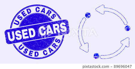 Blue Grunge Used Cars Stamp and Rotation Arrows Mosaic Blue Grunge Used Cars Stamp and Rotation Arrows Mosaic 89696047