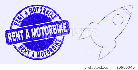 Blue Distress Rent a Motorbike Stamp Seal and Rocket Mosaic Blue Distress Rent a Motorbike Stamp Seal and Rocket Mosaic 89696049