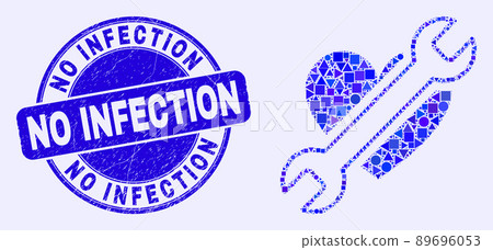 Blue Grunge No Infection Stamp and Repair Heart Mosaic Blue Grunge No Infection Stamp and Repair Heart Mosaic 89696053