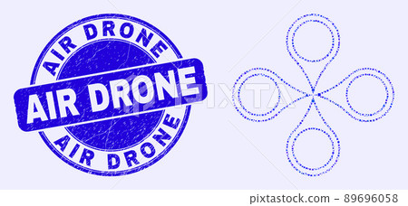 Blue Grunge Air Drone Stamp and Quadrocopter Mosaic Blue Grunge Air Drone Stamp and Quadrocopter Mosaic 89696058