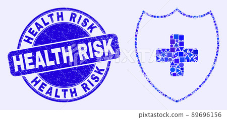 Blue Scratched Health Risk Seal and Medical...-插圖素材 [89696156] - PIXTA圖庫