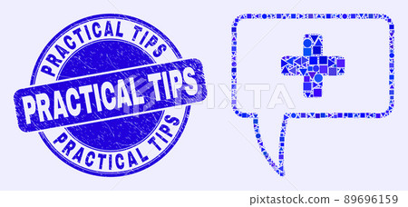 Blue Distress Practical Tips Stamp and Medical Message Hint Mosaic Blue Distress Practical Tips Stamp and Medical Message Hint Mosaic 89696159