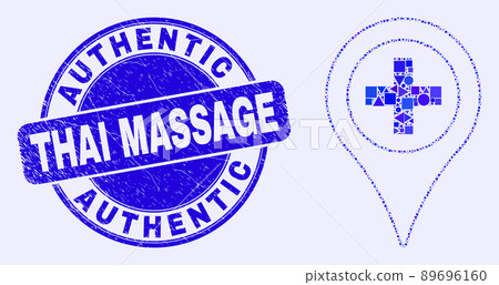 Blue Grunge Authentic Thai Massage Stamp Seal and Medical Map Marker Mosaic Blue Grunge Authentic Thai Massage Stamp Seal and Medical Map Marker Mosaic 89696160