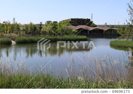 Kawaguchi City Tour Forest (crematorium) seen from Iina Park Kawaguchi 89696173
