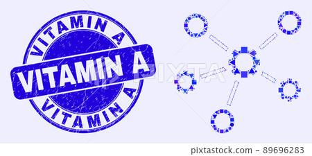 Blue Grunge Vitamin A Stamp Seal and Gear Links Mosaic Blue Grunge Vitamin A Stamp Seal and Gear Links Mosaic 89696283