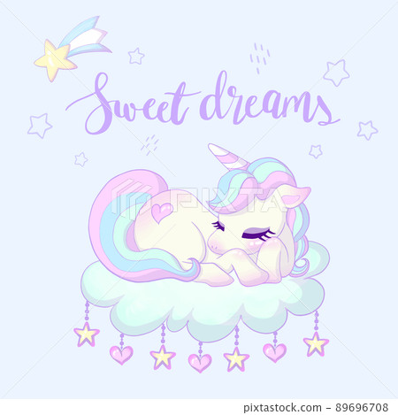 睡在雲端的可愛獨角獸 89696708