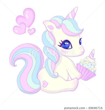 Unicorn with cupcakes 89696718