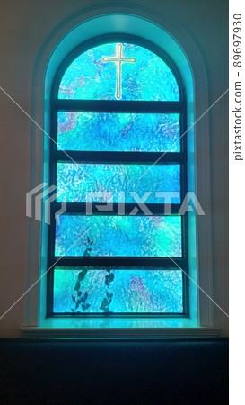 A small church in a small town in the United States / stained glass A small church in a small town in the United States / stained glass 89697930