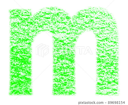 Alphabet drawn with crayon m lowercase letter green background white with high resolution pass Other colors available 89698154