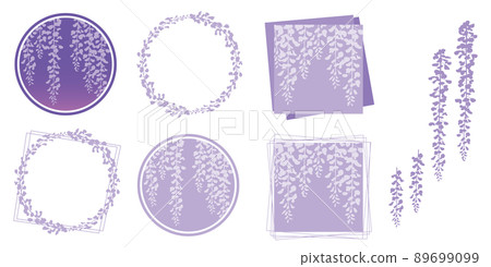 紫藤框架和標記等設計材料 89699099