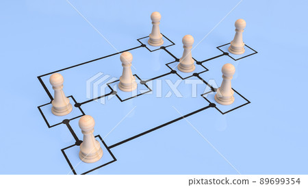 The wood chess on diagram for business concept 3d rendering The wood chess on diagram for business concept 3d rendering 89699354