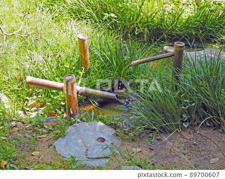 在日本庭園中享受聲音的獅子大地 89700607