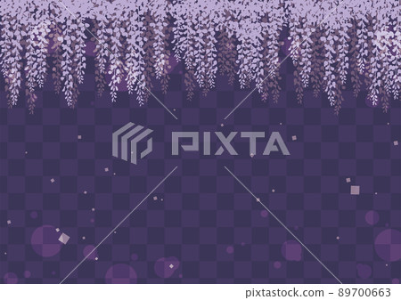 日式圖像背景（深色），上面懸掛著盛開的紫藤花 89700663