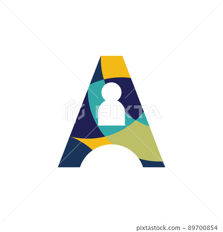 Modern Initial, letter, with people logo Modern Initial, letter, with people logo 89700854