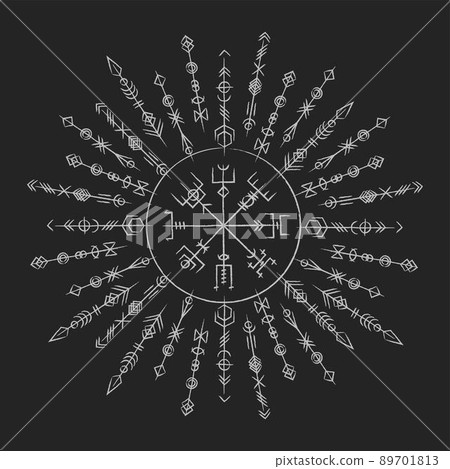 Dark runic circle symbols Dark runic circle symbols 89701813