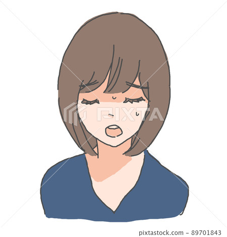 用一臉苦惱的表情道歉的女人 89701843