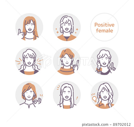 Positive female circle icon 89702012