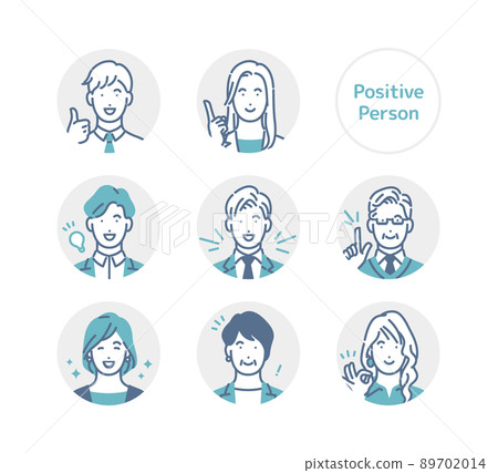 積極的商務人士圓圈圖標 積極的商務人士圓圈圖標 89702014