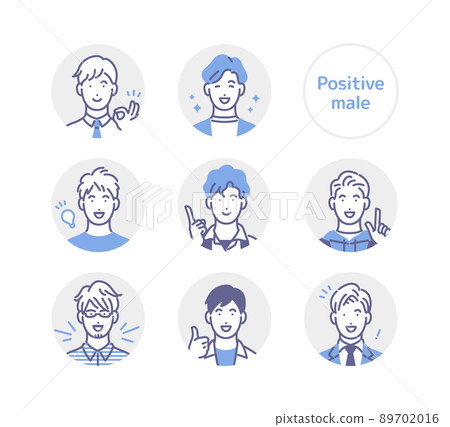 積極的男性圓圈圖標 積極的男性圓圈圖標 89702016