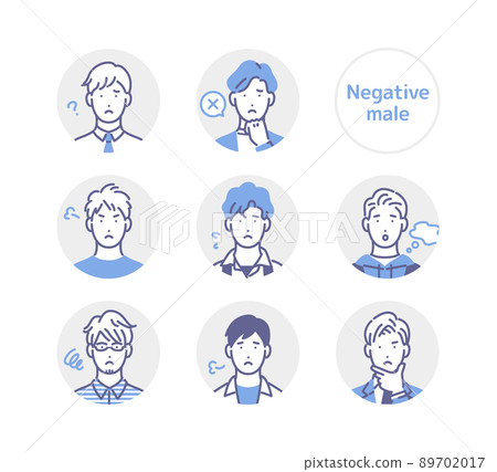 負面男性圓圈圖標 負面男性圓圈圖標 89702017