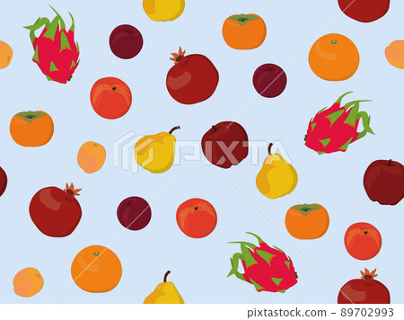 Whole fruits collection background on light blue vector illustration Whole fruits collection background on light blue vector illustration 89702993