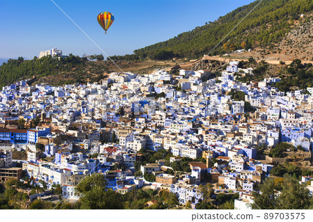 Landscape of the blue city of Morocco, Chefchaouen 89703575