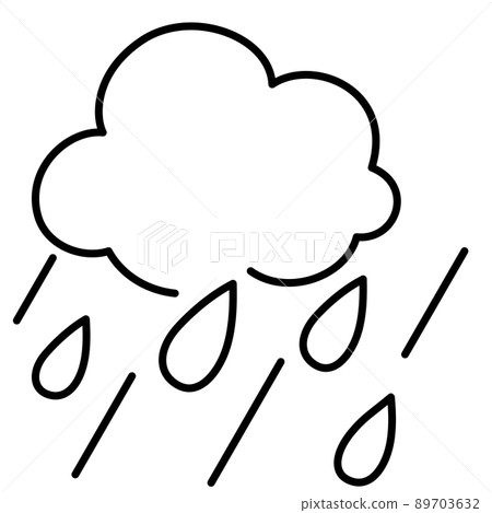 Simple cloud and heavy rain mark (line drawing) - Stock Illustration ...