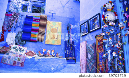Landscape of the blue city of Morocco, Chefchaouen 89703719