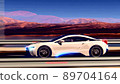 Future car going on the road 4k animation 89704164