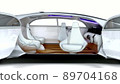 The driverless car opens its doors, transforming the cabin. 89704168