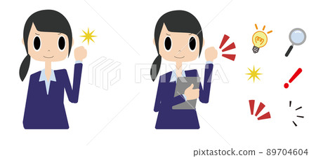 An office worker who makes a guts pose with a smile 89704604