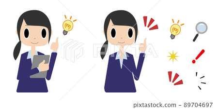 An office worker who makes a guts pose with a smile An office worker who makes a guts pose with a smile 89704697