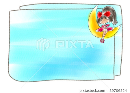 坐在新月上吃軟冰淇淋的女孩 坐在新月上吃軟冰淇淋的女孩 89706224
