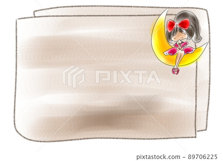 坐在新月上吃軟冰淇淋的女孩 89706225