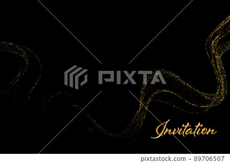 Gold dust on a dark background, golden sparkles, poster design element, invitation Gold dust on a dark background, golden sparkles, poster design element, invitation 89706507