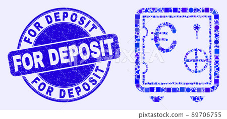 Blue Scratched For Deposit Seal and Euro Banking Safe Mosaic Blue Scratched For Deposit Seal and Euro Banking Safe Mosaic 89706755