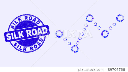 Blue Distress Silk Road Stamp and Dotted Trend Chart Mosaic Blue Distress Silk Road Stamp and Dotted Trend Chart Mosaic 89706766