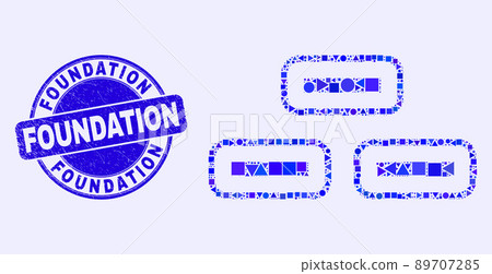 Blue Distress Foundation Stamp Seal and Bricks Mosaic Blue Distress Foundation Stamp Seal and Bricks Mosaic 89707285