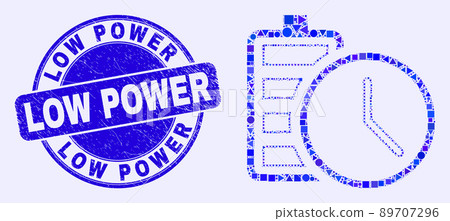 Blue Distress Low Power Seal and Battery Charge Time Mosaic Blue Distress Low Power Seal and Battery Charge Time Mosaic 89707296