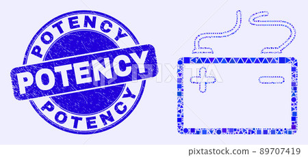 Blue Scratched Potency Seal and Accumulator Battery Mosaic Blue Scratched Potency Seal and Accumulator Battery Mosaic 89707419