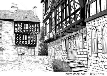 Residential area in medieval Europe shaded Residential area in medieval Europe shaded 89707791