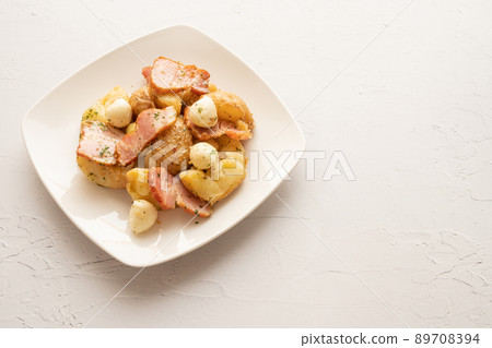 German potatoes with fresh cheese German potatoes with fresh cheese 89708394