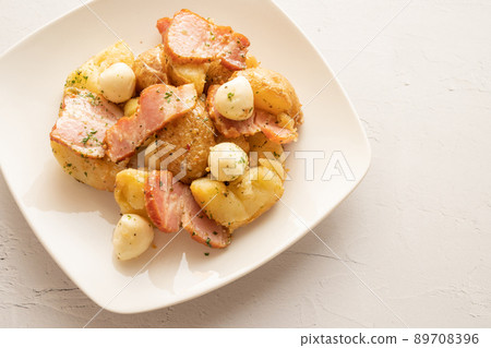 German potatoes with fresh cheese 89708396