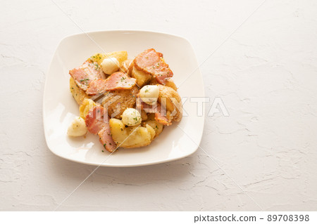 German potatoes with fresh cheese German potatoes with fresh cheese 89708398