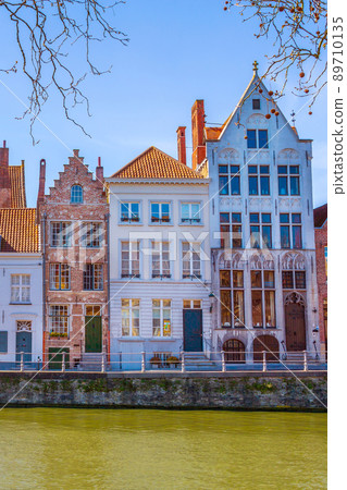 Panorama with houses in Bruges, Belgium Panorama with houses in Bruges, Belgium 89710135