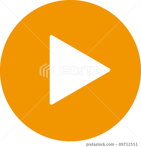 Video play button icon orange 89712551