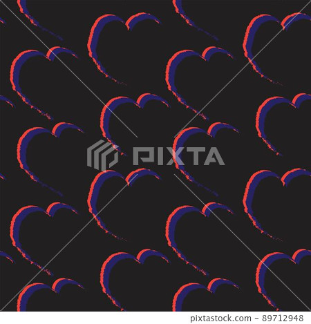 Heart shaped brush stroke seamless pattern design for fashion textiles, graphics and crafts Heart shaped brush stroke seamless pattern design for fashion textiles, graphics and crafts 89712948