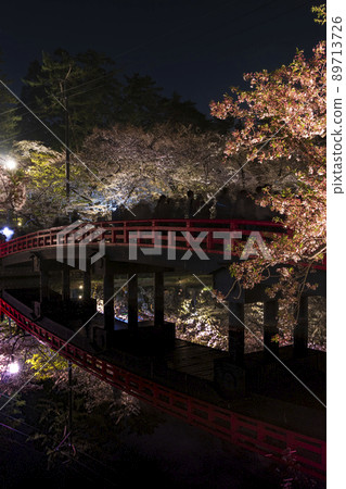 Aomori Prefecture Hirosaki Cherry Blossom Festival Shunyobashi Night Cherry Blossom 10 89713726