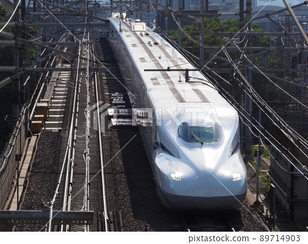 Shinkansen N700S J25 formation at Honmachi overpass Shinkansen N700S J25 formation at Honmachi overpass 89714903