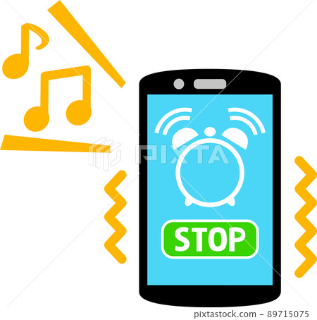 智能手機上的鬧鐘應用程序屏幕 89715075